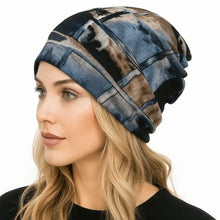 Load image into Gallery viewer, Contrasting Colors Pullover Hat Plaid Print Scarf Pullover Hat Turban Hats Multifunctional Keep Warm Women's Pile Hat