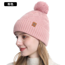 Load image into Gallery viewer, Men's / Women's Outdoor Warm Fleece-lined Knitted Hats Winter Cold-proof Double-layer Stocking Cap One/three-piece Set Skullies