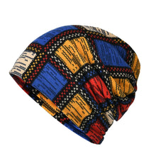 Load image into Gallery viewer, Contrasting Colors Pullover Hat Plaid Print Scarf Pullover Hat Turban Hats Multifunctional Keep Warm Women's Pile Hat