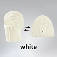 Load image into Gallery viewer, 2 in1 Winter Mask Beanies Hats Warm Knitted Balaclava Hats Windproof Solid Full Face Ski Bonnet Tactical Cycling Earmuffs Cap