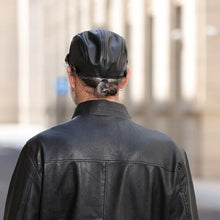 Load image into Gallery viewer, Leather Cap Men's Imitation Sheepskin Beret Leather Hat The Elderly Forward Hat Artificial Leather Hat Literary and Retro