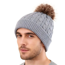 Load image into Gallery viewer, Fashion Thickened Knit Hat Keep Warm Ear Protection Knitted Beanies Pompoms Hat for Woman/Men