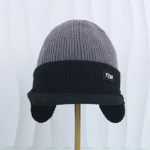 Load image into Gallery viewer, Versatile Ear Protection Knit Baseball Cap Dual Tone Keep Warm Winter Warm Hat Thickened Thermal Knit Beanie Outdoor Activities
