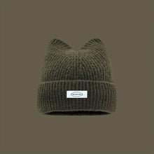 Load image into Gallery viewer, Lady Cat Ear Beanies with Cat Ears and Elastic - Soft Winter Warmth, Cute Cat Ears, Casual Outfit ,Christmas gift