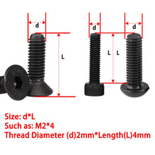 Load image into Gallery viewer, 500Pcs M2 M2.5 Small Screw Bolt Kit 4mm 5mm 6mm 8mm 10mm Electrical Screws Hex Hexagon Socket Cap Laptop PCB Allen Bolts Set