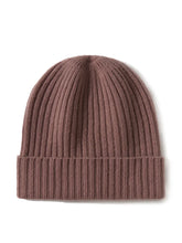 Load image into Gallery viewer, s Women 35% Cashmere Knit Ribbed Beanie Caps Solid Color Winter Autumn Warm Hat Men Wool Blends Unisex Natural Guaranteed