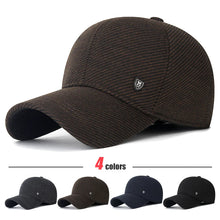 Load image into Gallery viewer, Mens Winter Baseball Cap with Ear Flaps, Baseball Winter Hats with Ear Flaps for Men Outdoor Walk Running Adjustable Size