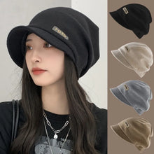 Load image into Gallery viewer, Fashion Casual Wide Brim Caps Thicken Solid Color Warm Hat Windproof Baseball Cap Autumn Winter