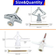 Load image into Gallery viewer, 10 sets/pack Plastic Airplane Expansion Pipe Curtain Gypsum Board Hollow Wall Expansion Screw 3.5*50+Anchor 8*50 Plugs Up Aging