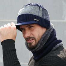 Load image into Gallery viewer, 2/1PC Winter Hats Knit Cap Men And Women Velvet Hat Coral Fleece Scarf Outdoor Riding Hat Warm Plus Velvet Neck Protect Cap