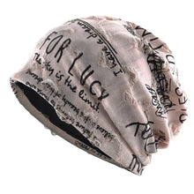 Load image into Gallery viewer, Thin Bonnet Letter Print Beanie Loose Style Wasteland Style Hip Hop Beanies Streetwear Design Vintage Beanie Unisex Wear
