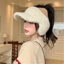 Load image into Gallery viewer, Thicker Winter Warm Hat With Earflaps Cute Ear Empty Top Baseball Caps Ear Protection Windproof Earflaps Knitted Hat Daily Wear