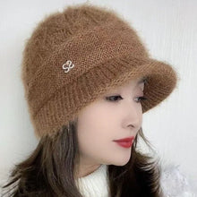 Load image into Gallery viewer, Fashion Thickened Women Knitted Hat Elasticity Casual Mother Hats Middle-aged and Elderly Warm Wool Hat Autumn Winter