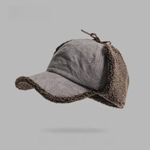 Load image into Gallery viewer, Cozy Retro Bomber Hat Warm Fleece Suede Material Flying Hat Windproof Thickened Design Ear Fleece Hat Winter for Men and Women