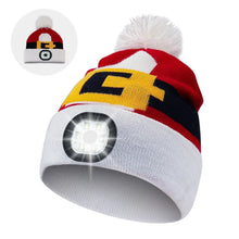 Load image into Gallery viewer, Rechargeable LED Christmas Hat for Kids Warm Outdoor Winter Hat with Detachable Cartoon Luminescent Design Children's gifts
