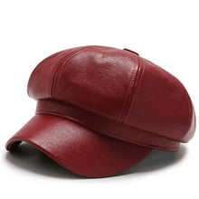 Load image into Gallery viewer, Autumn and Winter Leather Octagonal Hat Women's British Style Retro Casual Beret Cute Fashion Versatile
