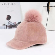 Load image into Gallery viewer, Women's Autumn Winter Fur Hat Sheep Velvet Fox Ball Cap Warm Cozy Animal Print Fashion Accessory
