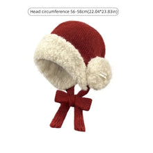 Load image into Gallery viewer, Cute Warm Thick Women Knitted Hat Coldproof with Ties Ear Protection Cap Thickened Windproof Beanies Hat Winter Outdoor