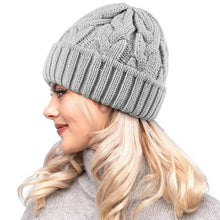 Load image into Gallery viewer, Fashion Handmade Winter Women Hat Thick Warm Stretchy Knitted Beanie Solid Color Windproof Crochet Hat Outdoor
