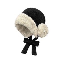Load image into Gallery viewer, Cute Warm Thick Women Knitted Hat Coldproof with Ties Ear Protection Cap Thickened Windproof Beanies Hat Winter Outdoor