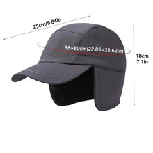 Load image into Gallery viewer, Casual Polar Fleece Winter Baseball Cap Waterproof Thick Earmuffs Hat Cold Weather Solid Color Ear Protection Hat Winter