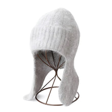 Load image into Gallery viewer, Cozy Rabbit Fur Fur Ear Flap Cap Soft Windproof Angora Knitted Hat Warm Skullies Beanies Winter Season