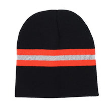 Load image into Gallery viewer, Men Women's Thermal Knit Beanie with Reflective Stripe Winter Warm Hat for Outdoor Sports