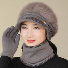 Load image into Gallery viewer, Fashion Warm Knitted Hat Windproof Cold Proof Pullover Hat Thickned Duck Tongue Hat Women