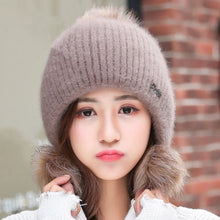 Load image into Gallery viewer, Fashion Thicken Women Winter Hat Ear Protection Cold Windproof Warm Beanie Caps Keep Warm Casual Warm Hat Outdoor