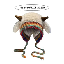 Load image into Gallery viewer, Cute Thick Plush Knitted Hat Girls Winter Warm Ear Protection Beanies Hat Women Comfortable Horn Pullover Hats