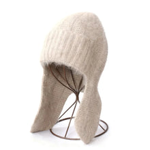 Load image into Gallery viewer, Cozy Rabbit Fur Fur Ear Flap Cap Soft Windproof Angora Knitted Hat Warm Skullies Beanies Winter Season