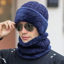 Load image into Gallery viewer, Unisex Plush Fleece Lined Winter Hat Thicken Warm Knitted Suit Set Soft Stretch Winter Hats For Men Women Leisure Beanie Cap