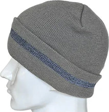 Load image into Gallery viewer, High Visibility Safety Beanie Reflective Knit Ribbed Hats Warm Winter Bonnets for Night Running Hiking Cycling