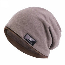 Load image into Gallery viewer, Autumn and Winter Imitation Cashmere Double Layer Skullies Bennies Unisex Pullover Hat
