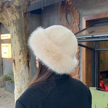 Load image into Gallery viewer, Fashion Headwear Fluffy Fur Winter Hat Solid Color Thicken Bucket Hat Cold Windproof Fisherman Hat for Women Girls