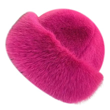 Load image into Gallery viewer, Fashion Headwear Fluffy Fur Winter Hat Thicken Fisherman Hat Solid Color Cold Windproof Panama Cap Chrismas Gifts
