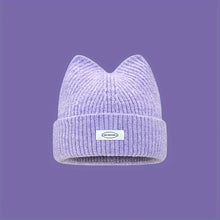 Load image into Gallery viewer, Lady Cat Ear Beanies with Cat Ears and Elastic - Soft Winter Warmth, Cute Cat Ears, Casual Outfit ,Christmas gift