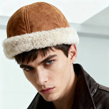 Load image into Gallery viewer, 1pc Mens Brimless Hat Winter Flannel Warm Rolled Cuff Docker Cap Fleece Harbour Beanie Hats Plush Landlord Hat for Cold Weather