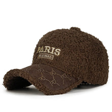 Load image into Gallery viewer, Women's Fleece Baseball Cap Korean Style Curved Brim Hat Keep Warm and Stylish Cap for Fall and Winter