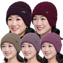Load image into Gallery viewer, Casual Thickened Wool Knitted Wool Hat Keep Warm Ear Protection Cap Windproof Beret Hat for Women