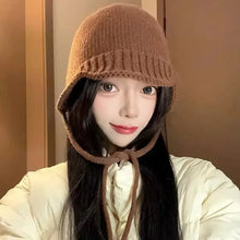 Load image into Gallery viewer, Casual Windproof Knitted Cap Warm Solid Color Beanie Cap Ear Protection Earmuffs Cap Autumn Winter