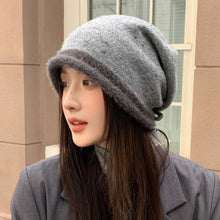 Load image into Gallery viewer, Trendy Korean Style Knitted Hat Versatile Thickened Plus Size Hat Comfortable Fit Flattering Cap Autumn Winter