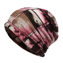 Load image into Gallery viewer, Contrasting Colors Pullover Hat Plaid Print Scarf Pullover Hat Turban Hats Multifunctional Keep Warm Women's Pile Hat