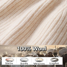 Load image into Gallery viewer, 100%Merino Wool Beanies For Women&Men Winter Warm Soft Solid Knitted Thick Skullies Cap Flipped Heap Pullover Cap Ski Bonnet