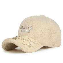 Load image into Gallery viewer, Women's Fleece Baseball Cap Korean Style Curved Brim Hat Keep Warm and Stylish Cap for Fall and Winter