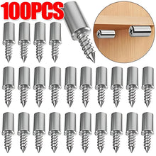 Load image into Gallery viewer, 100/10PCS Self Tapping Screw Layer Plate Holder Wardrobe Septum Brackets Fixed Screw Shelf Support Pegs with Non-Slip Sleeve