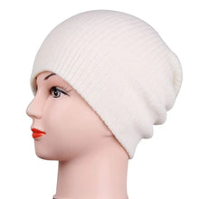 Load image into Gallery viewer, High Quality Solid Cute Winter Hats Multicolors 28*18cm Knitted Hat Girls Autumn Female Baggy Cap