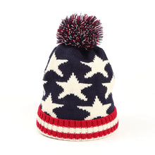 Load image into Gallery viewer, 1pc Winter Knit Warm Beanie Hat for Men Women British American Flag Printed,suitable for Outdoor Ski Sport Hiking Windproof Cap