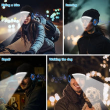 Load image into Gallery viewer, Winter Warm Bluetooth Music Knitted Hat Plus Velvet USB Rechargeable Ear Protection Hat Coldproof Supporting Wireless Calls