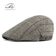 Load image into Gallery viewer, Men's Women's Beret Herringbone Flat Ivy Newsboy Hat Wool Blend Gatsby Cabbie Adjustable Cap